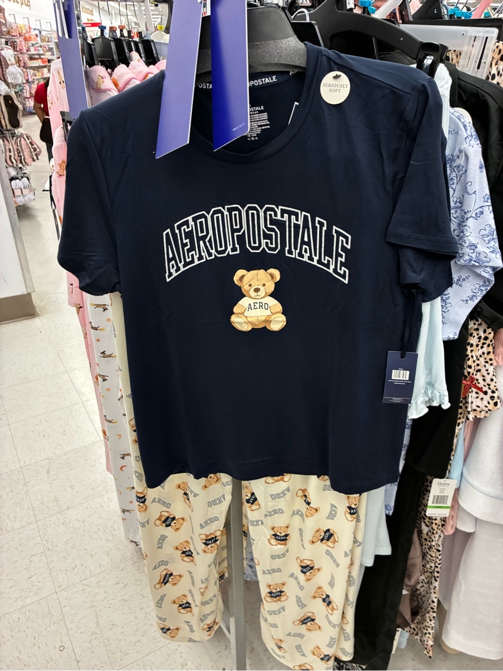 Aeropostale Woman’s Navy Bear Pajama Set